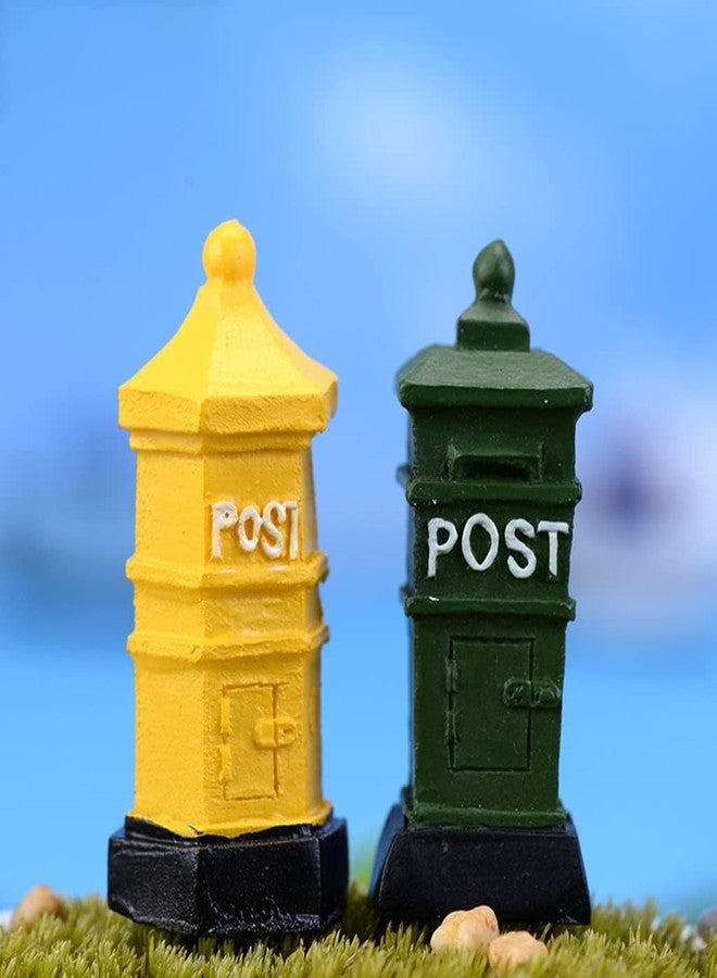 The Pot Dealer Miniature Mailbox Telephone Booth Fairy Home Garden Ornament Figurines Flower Pot Succulents Plant House Decor Bonsai Resin Craft Dollhouse Micro Landscape Decor - Image 2